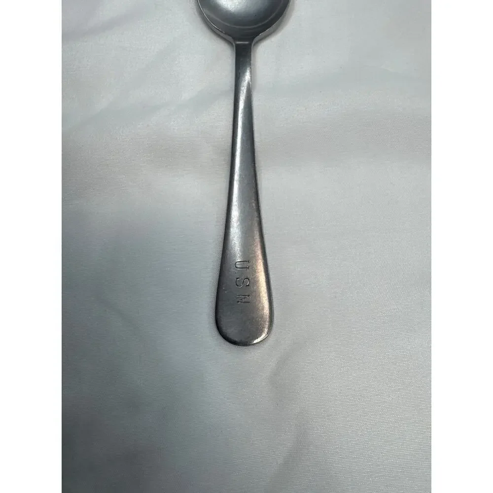 USN U.S. Navy Silverplate Dinner Spoon Fred & Barton Military Flatware